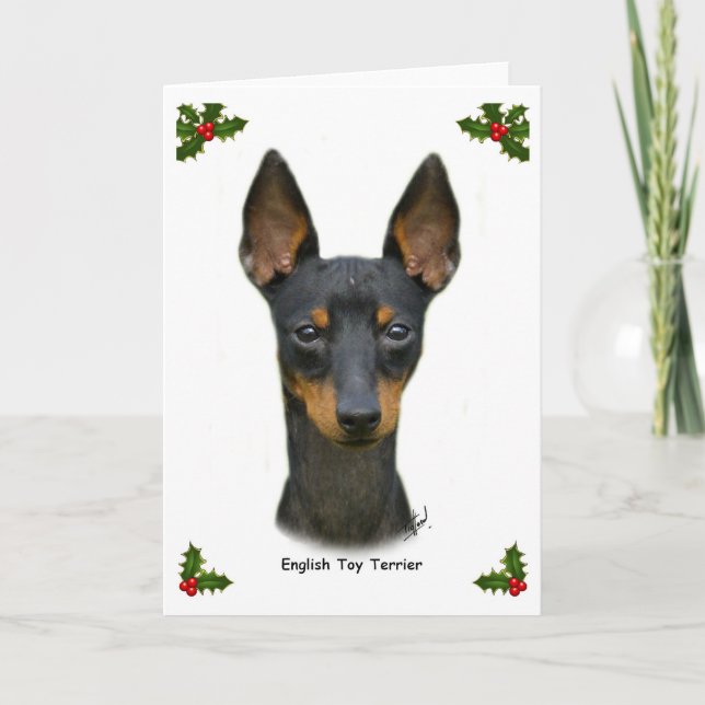 English Toy Terrier 9R095D-013 Holiday Card (Front)