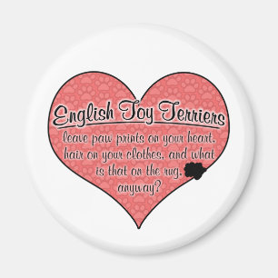 English Toy Terrier Paw Prints Dog Humour Magnet