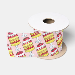 English Trifle Fruit Custard Dessert British Food Satin Ribbon