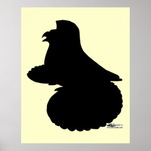 English Trumpeter Pigeon Silhouette Poster