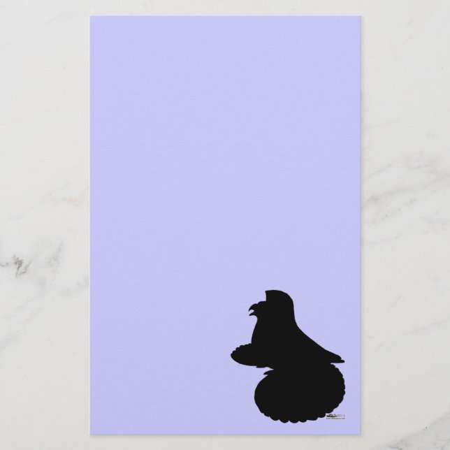 English Trumpeter Pigeon Silhouette Stationery (Front)
