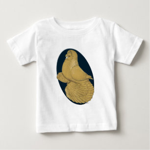 English Trumpeter Pigeon:  Yellow Oval Baby T-Shirt