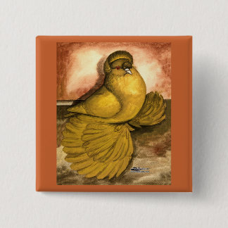 English Trumpeter Pigeon Yellow Self 15 Cm Square Badge