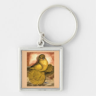 English Trumpeter Pigeon Yellow Self Key Ring