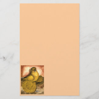 English Trumpeter Pigeon Yellow Self Stationery