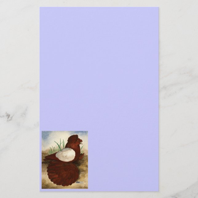 English Trumpeter Red Whiteside Stationery (Front)