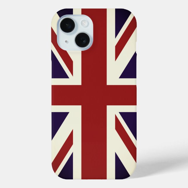 English Union Jack flag iPhone 15 case (Back)