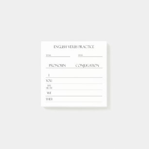 English Verbs Conjugation Practice Post-it Notes