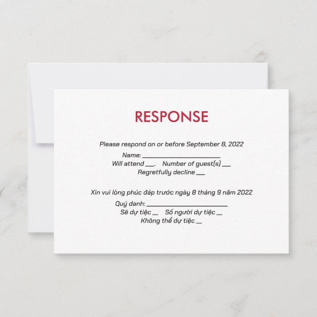 English Vietnamese Invitation Modern Design (Front)