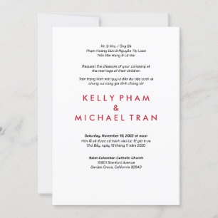 English Vietnamese Invitation Modern Design