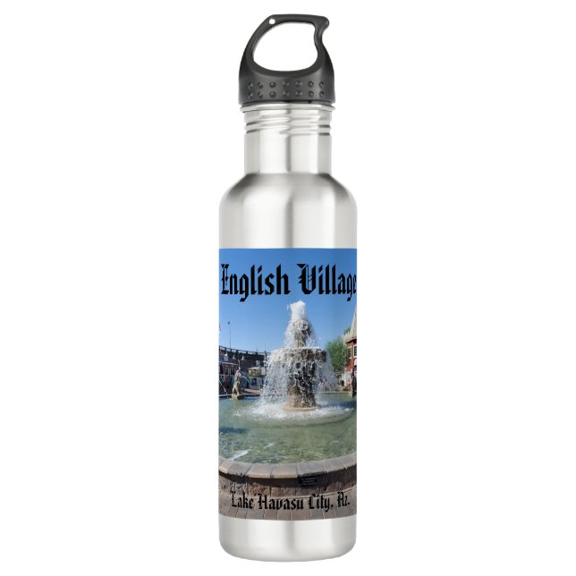 English Village, Lake Havasu City, Az. 710 Ml Water Bottle (Front)