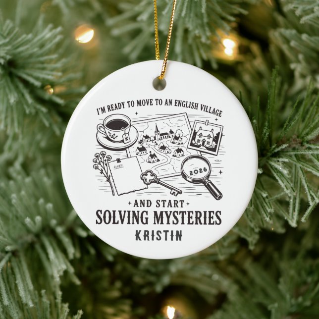English Village Mystery Reader Ornament (Tree)