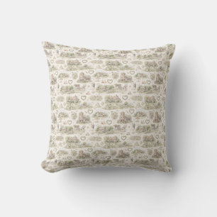English Village Wedding Watercolor Pattern Cushion