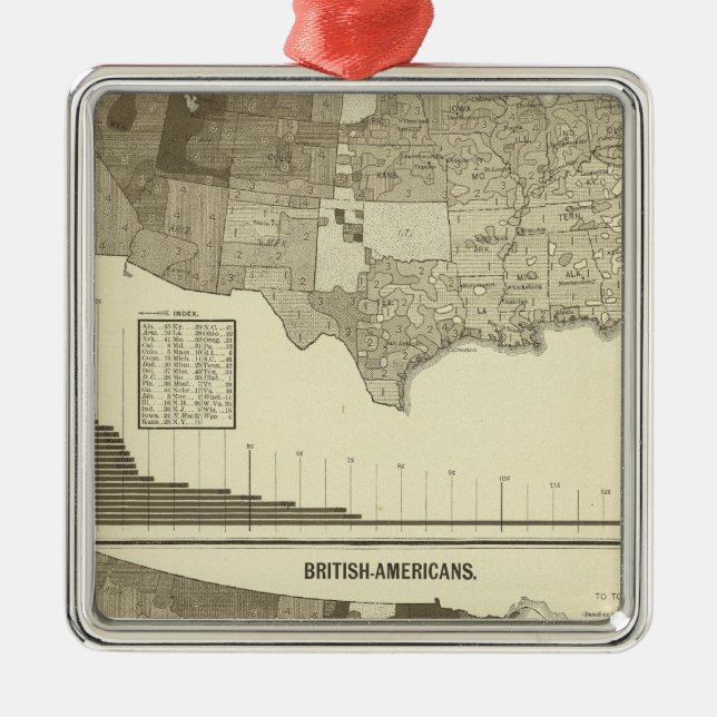 English, Welsh, British Americans Metal Tree Decoration (Front)
