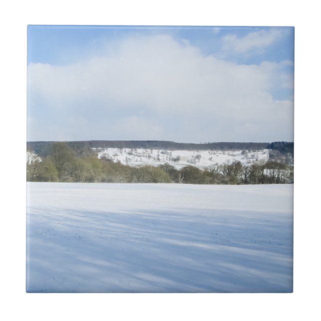 English Winter Countryside - Personalized Ceramic Tile (Front)