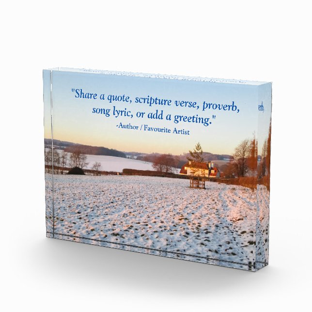 English Winter Sunset - Personalized Photo Block (Right)