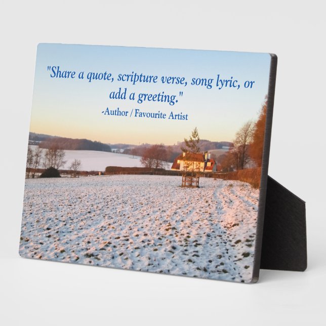 English Winter Sunset - Personalized Plaque (Side)