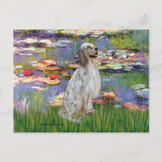 EnglishSetter 1 - Lilies 2 Postcard (Front)