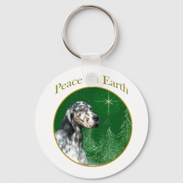EnglishSetterPeace2 Key Ring (Front)