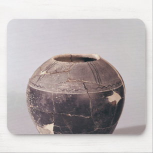 Engobe vase decorated with undulating lines mouse pad