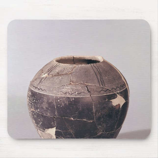Engobe vase decorated with undulating lines mouse pad (Front)