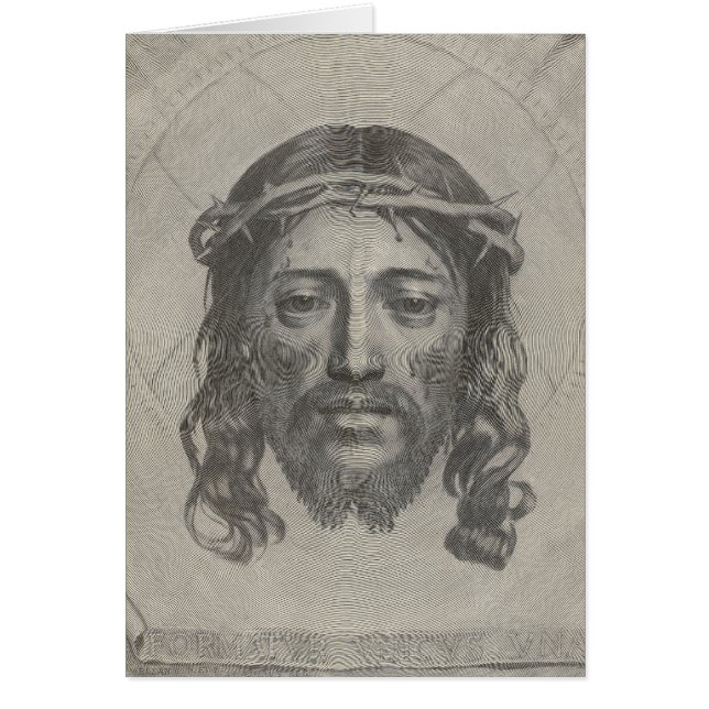 Engraved Face of Jesus Christ by Claude Mellan (Front)