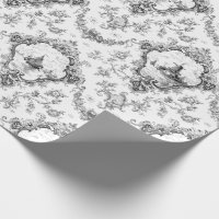 Engraved Floral Toile w/Windmill & Boats-Grey