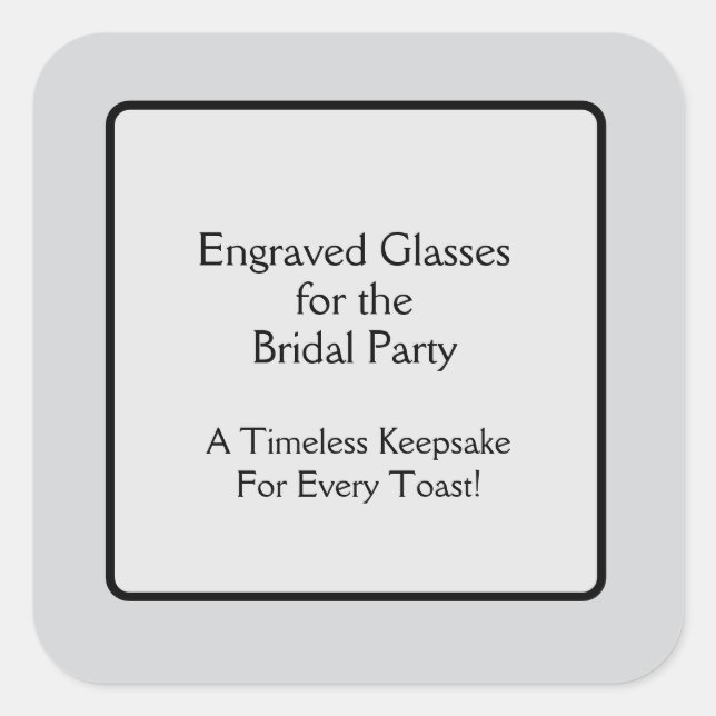 Engraved Glasses Square Sticker (Front)