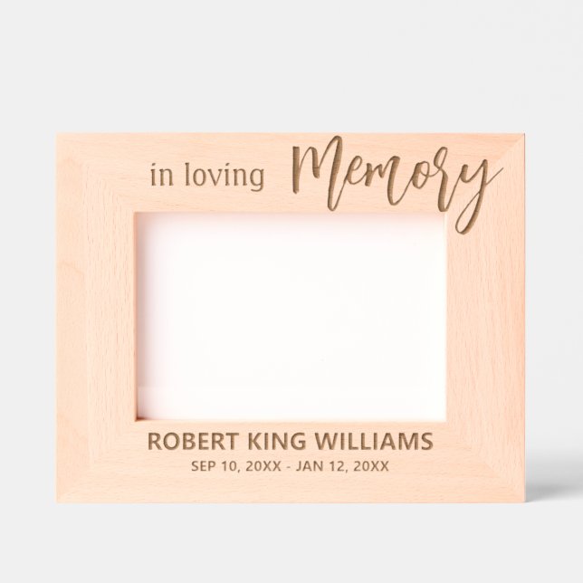 Engraved In Loving Memory Photo Keepsake Frame (Front)