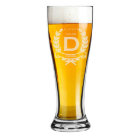 Engraved Laurel Wreath 16 oz. Pilsner Glass