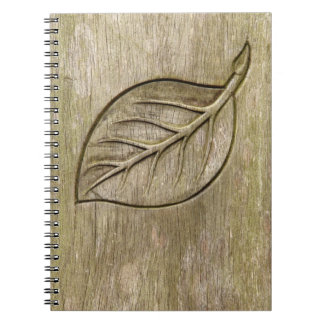 Engraved leaf notebook