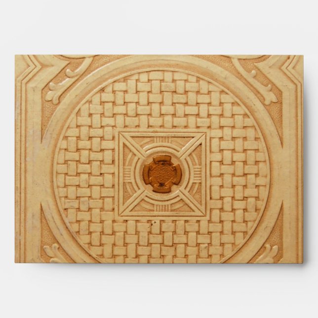 Engraved Leather-like Book Cover Image Envelopes (Front)