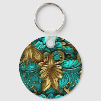 Engraved leather-look key ring