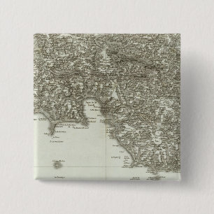 Engraved map of France 2 15 Cm Square Badge