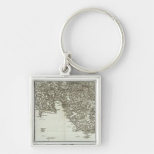 Engraved map of France 2 Key Ring