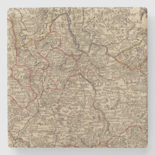 Engraved map of France Stone Coaster
