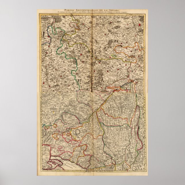 Engraved map of Germany's forests Poster (Front)