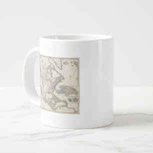 Engraved Map of North America Large Coffee Mug