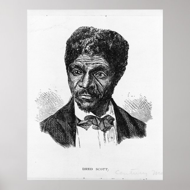 Engraved Portrait of African American Dred Scott Poster (Front)