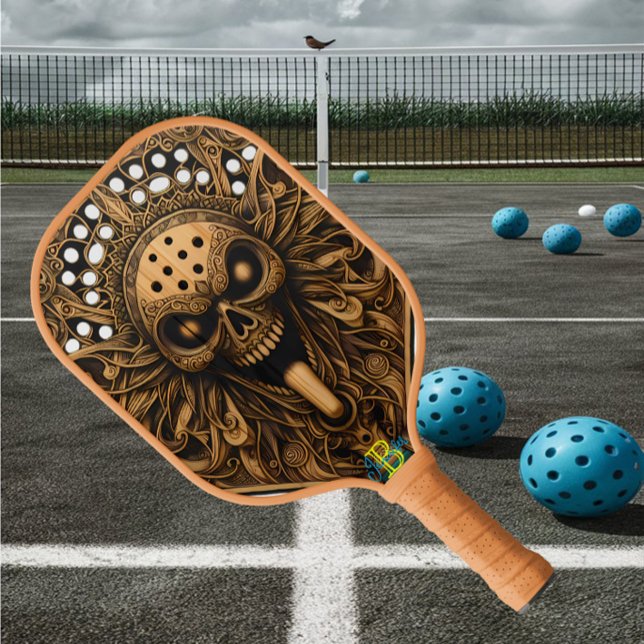 Engraved Skull on Wooden Image Paddle (Creator Uploaded)