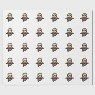 Engraved Sloth Tee Vintage Animal Art (2) Wrapping Paper