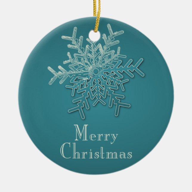 Engraved Snowflake Christmas Ornament (Front)