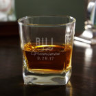 Engraved Sophisticated Square Whiskey Glass