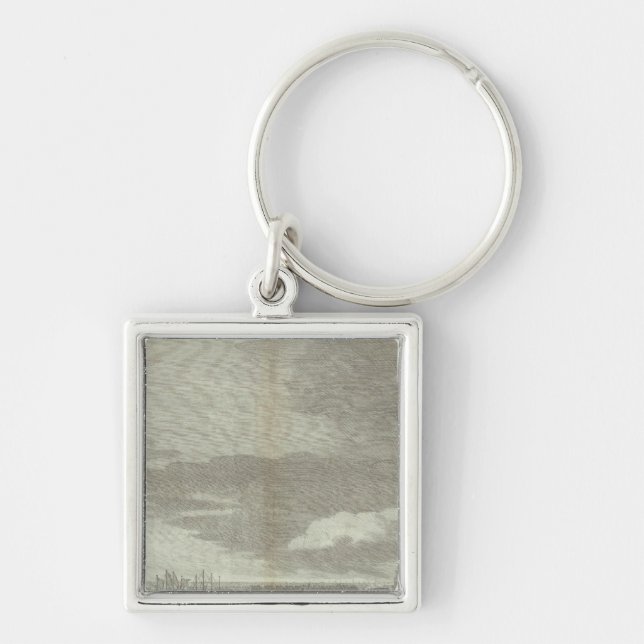 Engraved View of Saint Petersburg 5 Key Ring (Front)