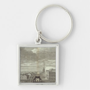 Engraved View of Saint Petersburg 6 Key Ring