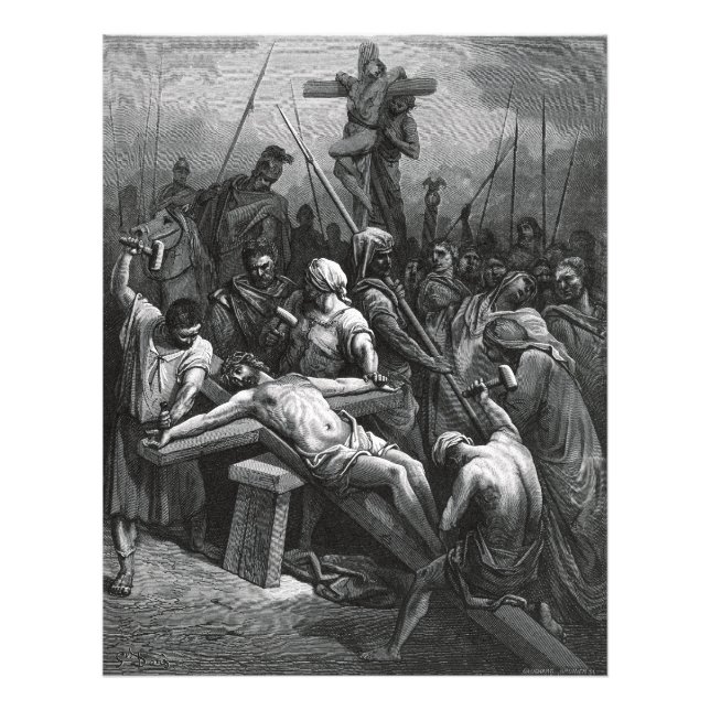 Engraving Jesus Crucifixion 1866 by Gustave Dore Photo Print (Front)