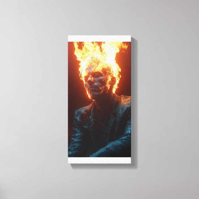 Engulfed in Flames - Fiery Abstract Art Canvas Print (Front)