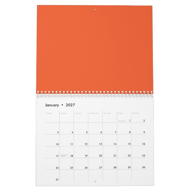 Enhance Your Space with an Eye-Catching Orange Calendar (Jan 2027)