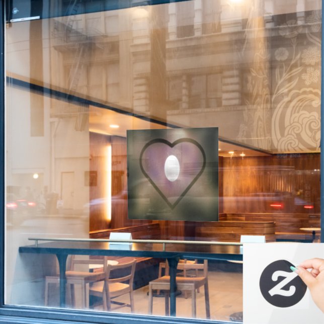 Enhance your window with glowing hearts art (Cafe Window)
