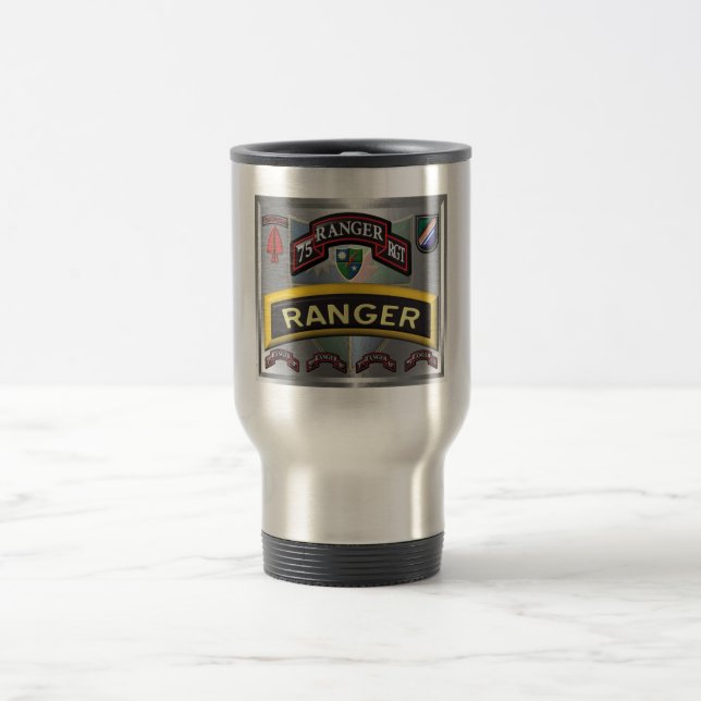 Enhanced Design 75th Ranger Regiment Stainless Travel Mug (Center)
